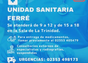 ATENCIÓN FERRÉ: la Unidad Sanitaria  permanecerá cerrada.