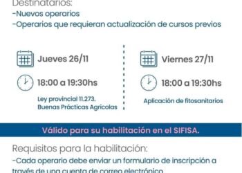 VILLA CAÑAS: ÚLTIMO CURSO PARA OPERARIOS DE EQUIPOS TERRESTRES Y AEROAPLICADORES