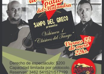 El próximo viernes 22 de enero se presenta  en Venado  Tuerto “VOLUMEN 1”, el 1er EP del dúo tanguero SAMPO DEL GRECO.