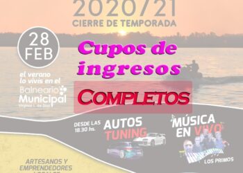 VILLA CAÑAS: CIERRE DE TEMPORADA EN EL BALNEARIO: CUPOS DE INGRESOS COMPLETOS