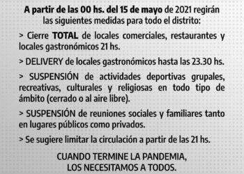 GENERAL ARENALES : LA MUNICIPALIDAD DIO A CONOCER LAS NUEVAS MEDIDAS QUE RIJE A PARTIR DE HOY