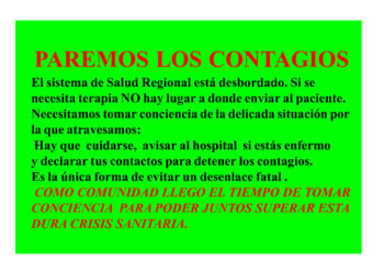 COVID 19 : PAREMOS LOS CONTAGIOS!!!!