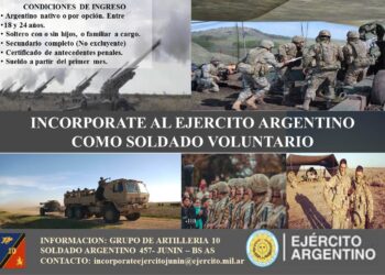 Campaña de incorporación de soldados voluntarios para el Grupo de Artillería 10 del Ejercito Argentino año 2021