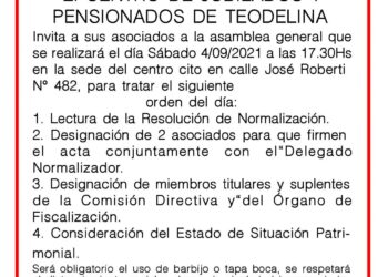 TEODELINA : ASAMBLEA DEL CENTRO DE JUBILADOS Y PENSIONADOS