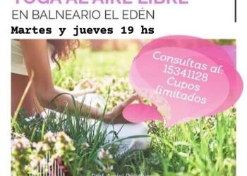 TEODELINA : El próximo martes (14 de diciembre) vuelven las clases de yoga al aire libre en el Balneario “El Edén”