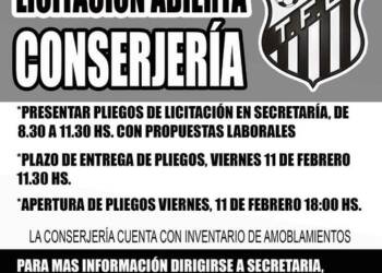 TEODELINA : Se encuentra abierta la licitación para la conserjería del CLUB TEODELINA