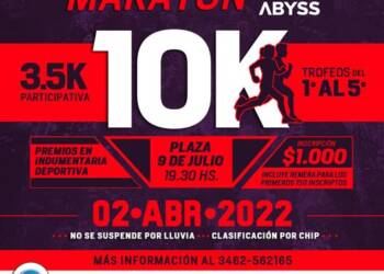 VILLA CAÑAS: EL 2 DE ABRIL SE CORRE LA MARATON ABYSS 10 KM