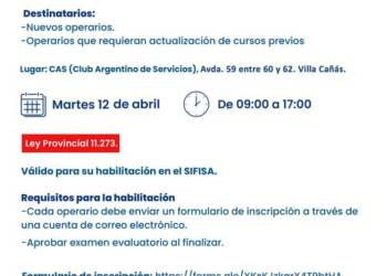 VILLA CAÑAS : CURSO PARA OPERARIOS DE EQUIPOS TERRESTRES