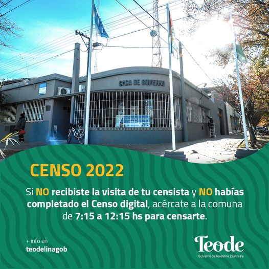 COMUNA DE TEODELINA: AVISO 𝗜𝗠𝗣𝗢𝗥𝗧𝗔𝗡𝗧𝗘  | 𝗖𝗘𝗡𝗦𝗢 𝟮𝟬𝟮𝟮 