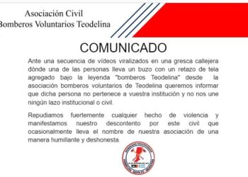 TEODELINA: COMUNICADO DE BOMBEROS VOLUNTARIO