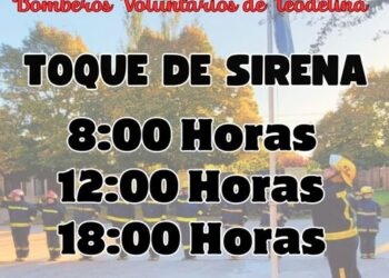 BOMBEROS TEODELINA : LA SIRENA TOCARÁ A LAS 8, 12 y 18 HS. NO ALARMARSE!
