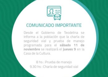COMUNA DE TEODELINA: LA CHARLA DE SEGURIDAD VIAL SE PASA PARA EL 9 ED NOVIEMBRE