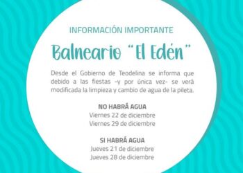 TEODELINA: BALNEARIO EL EDEN SE PREPARA PARA LAS FIESTAS