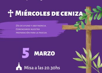 TEODELINA: MIERCOLES DE CENIZA MISA A LAS 20.30 HS.