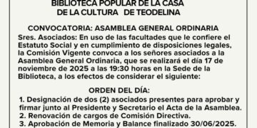 TEODELINA: LA BIBLIOTECA POPULAR  LLAMA A ASAMBLEA GENERAL ORDINARIA TEODELINA: LA BIBLIOTECA POPULAR  LLAMA A ASAMBLEA GENERAL ORDINARIA